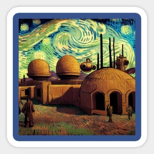 Starry Night in Mos Eisley Tatooine Sticker